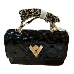 Valentino Orlandi Black Quilted Patent Leather Bag – NWT